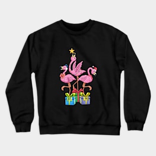 Flamingo Christmas funny Christmas tree Gift Crewneck Sweatshirt